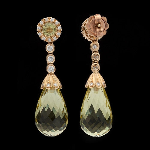 Favero Quartz & Diamond 18Kt Earrings