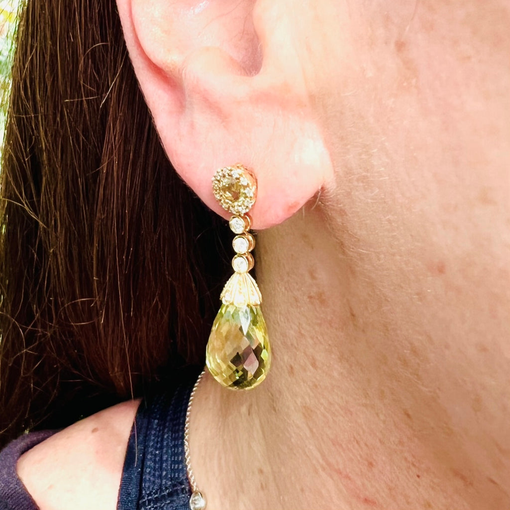 Favero Quartz & Diamond 18Kt Earrings