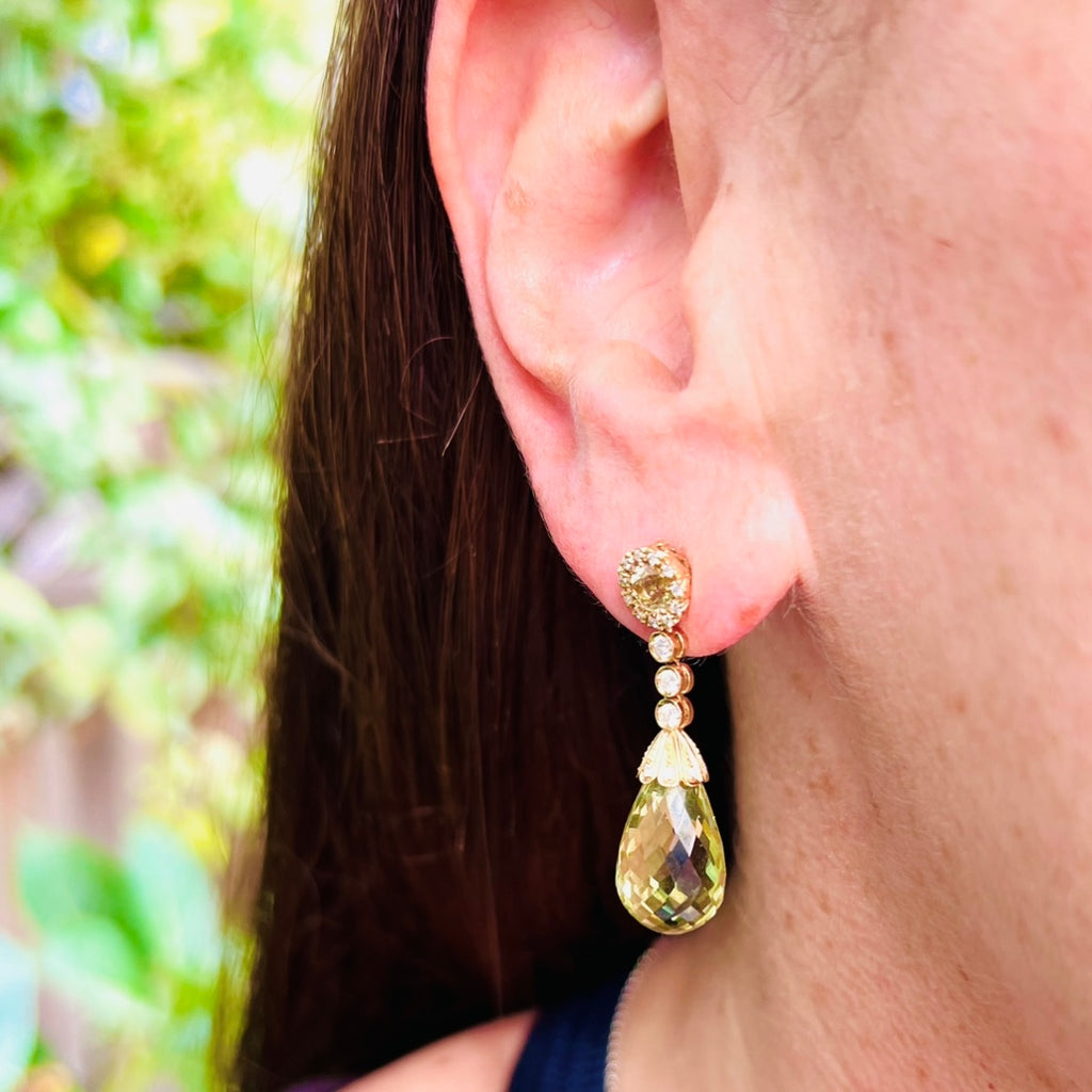 Favero Quartz & Diamond 18Kt Earrings