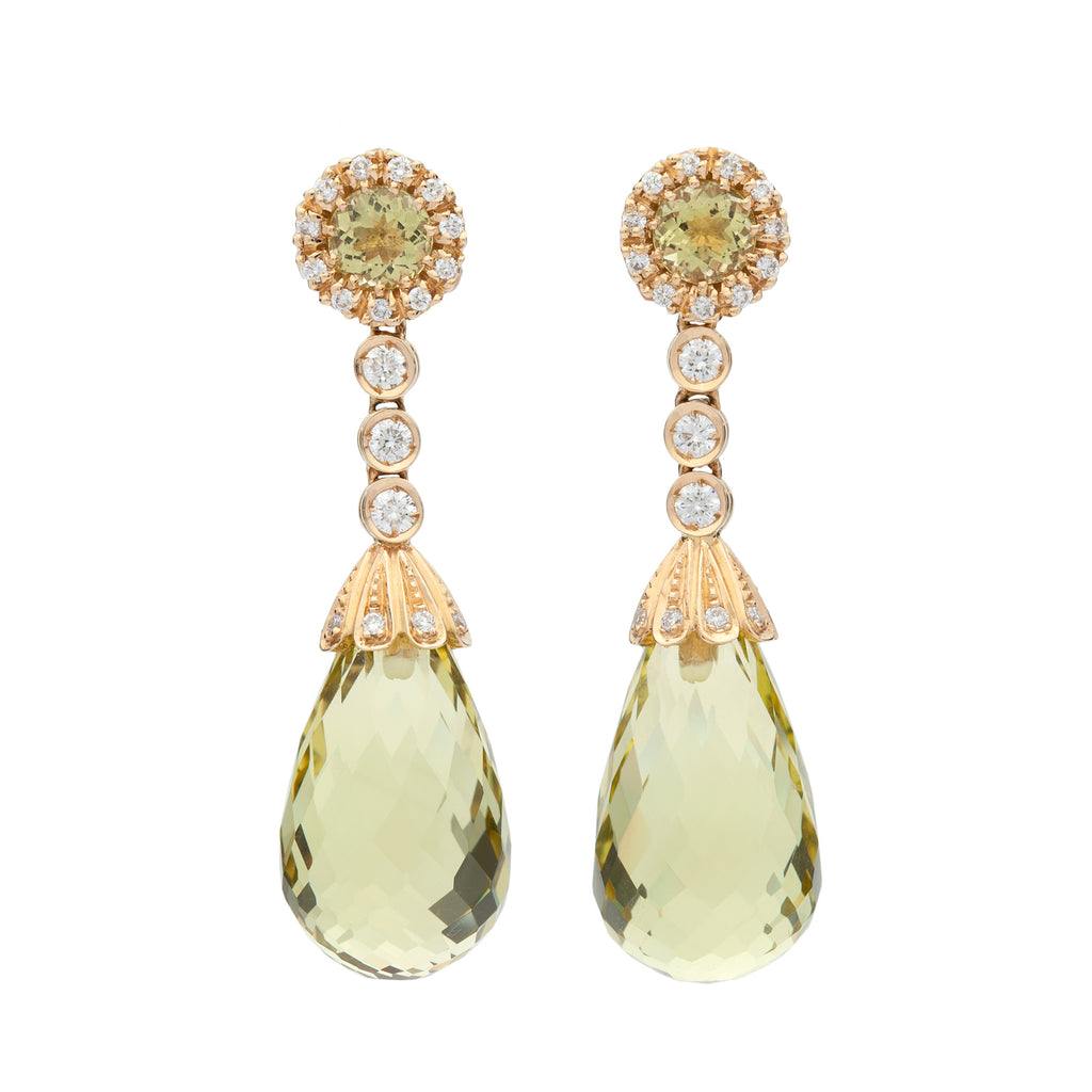 Favero Quartz & Diamond 18Kt Earrings