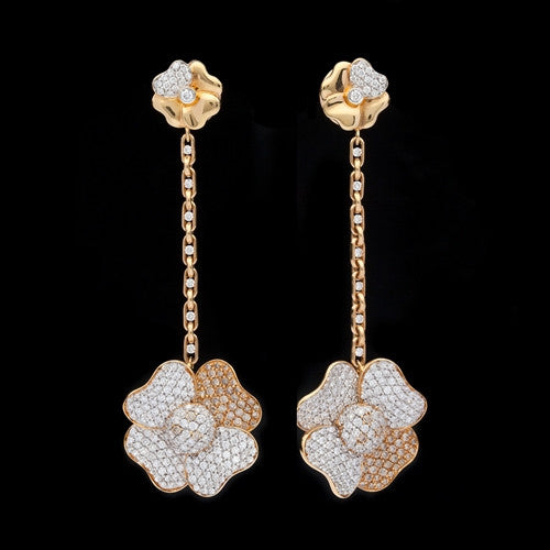 Valente Diamond Flower Dangle Earrings