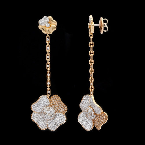 Valente Diamond Flower Dangle Earrings