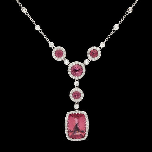 Favero Pink Tourmaline & Diamond 18Kt Necklace