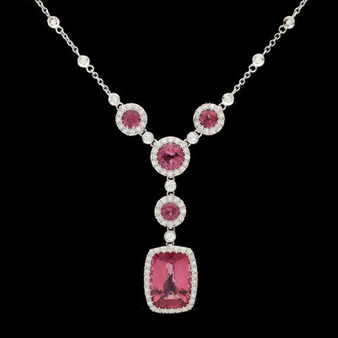 Favero Pink Tourmaline & Diamond 18Kt Necklace