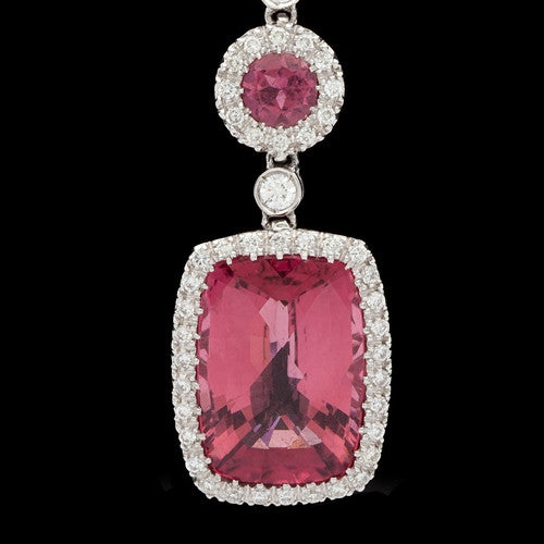 Favero Pink Tourmaline & Diamond 18Kt Necklace