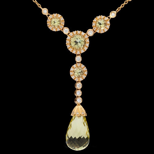 Favero Quartz & Diamond 18Kt Necklace