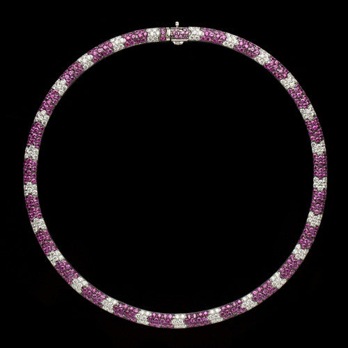 Salavetti Pink Sapphire & Diamond Necklace