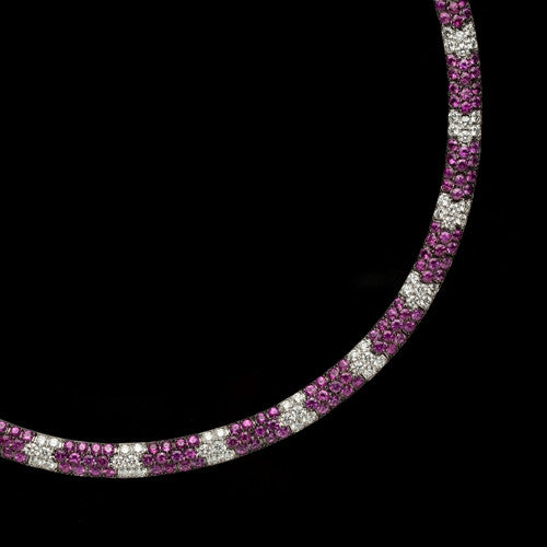 Salavetti Pink Sapphire & Diamond Necklace