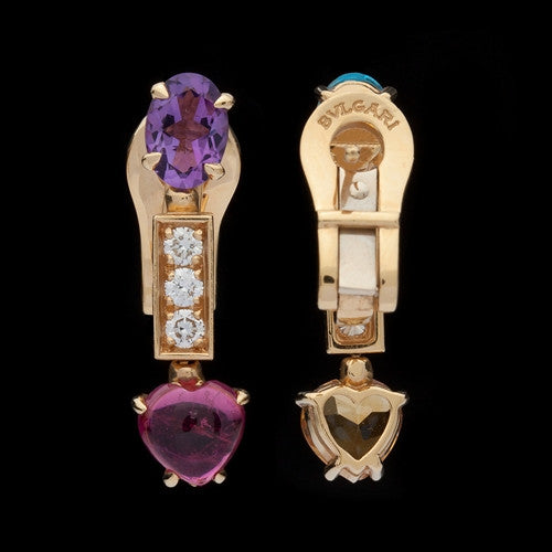 Bulgari Colored Stone Pendant Earrings