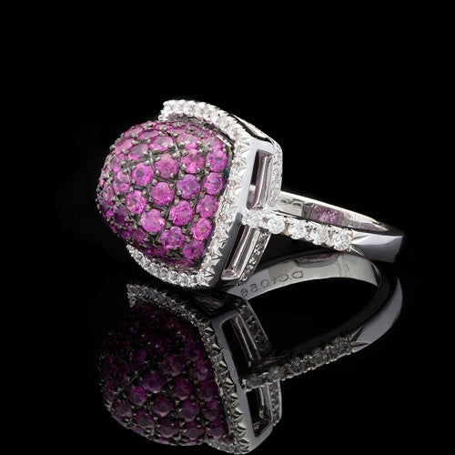 Favero Pink Sapphire & Diamond Dome Ring