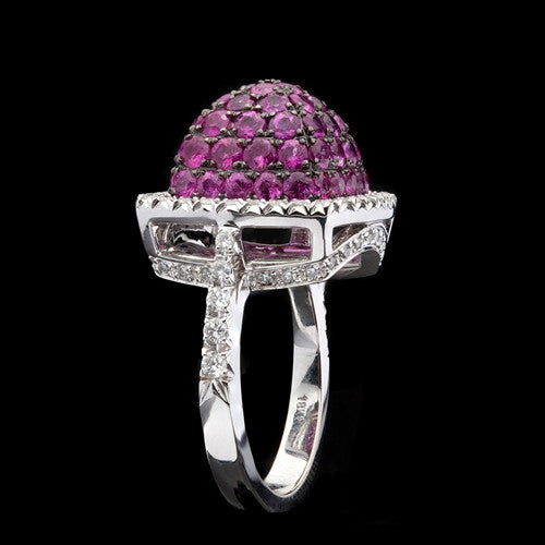 Favero Pink Sapphire & Diamond Dome Ring
