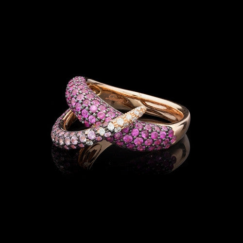 Salavetti Pink Sapphire & Diamond Wrap Ring