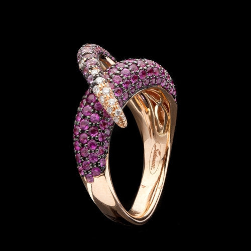 Salavetti Pink Sapphire & Diamond Wrap Ring