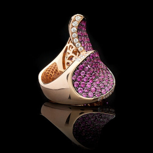 Salavetti Pink Sapphire & Diamond Cocktail Ring