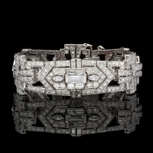 Deco 11.13ct tw Diamond Platinum Bracelet
