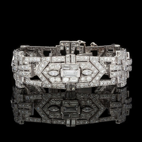Deco 11.13ct tw Diamond Platinum Bracelet