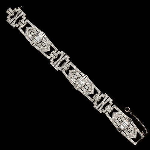 Deco 11.13ct tw Diamond Platinum Bracelet