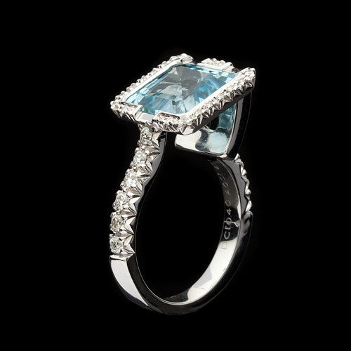 Favero Aquamarine & Diamond Cocktail Ring