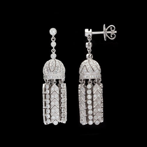 4ct tw Art Deco Diamond Chandelier Earrings