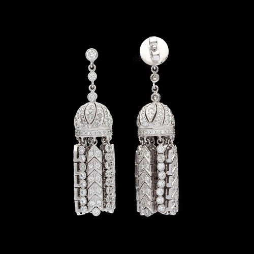 4ct tw Art Deco Diamond Chandelier Earrings
