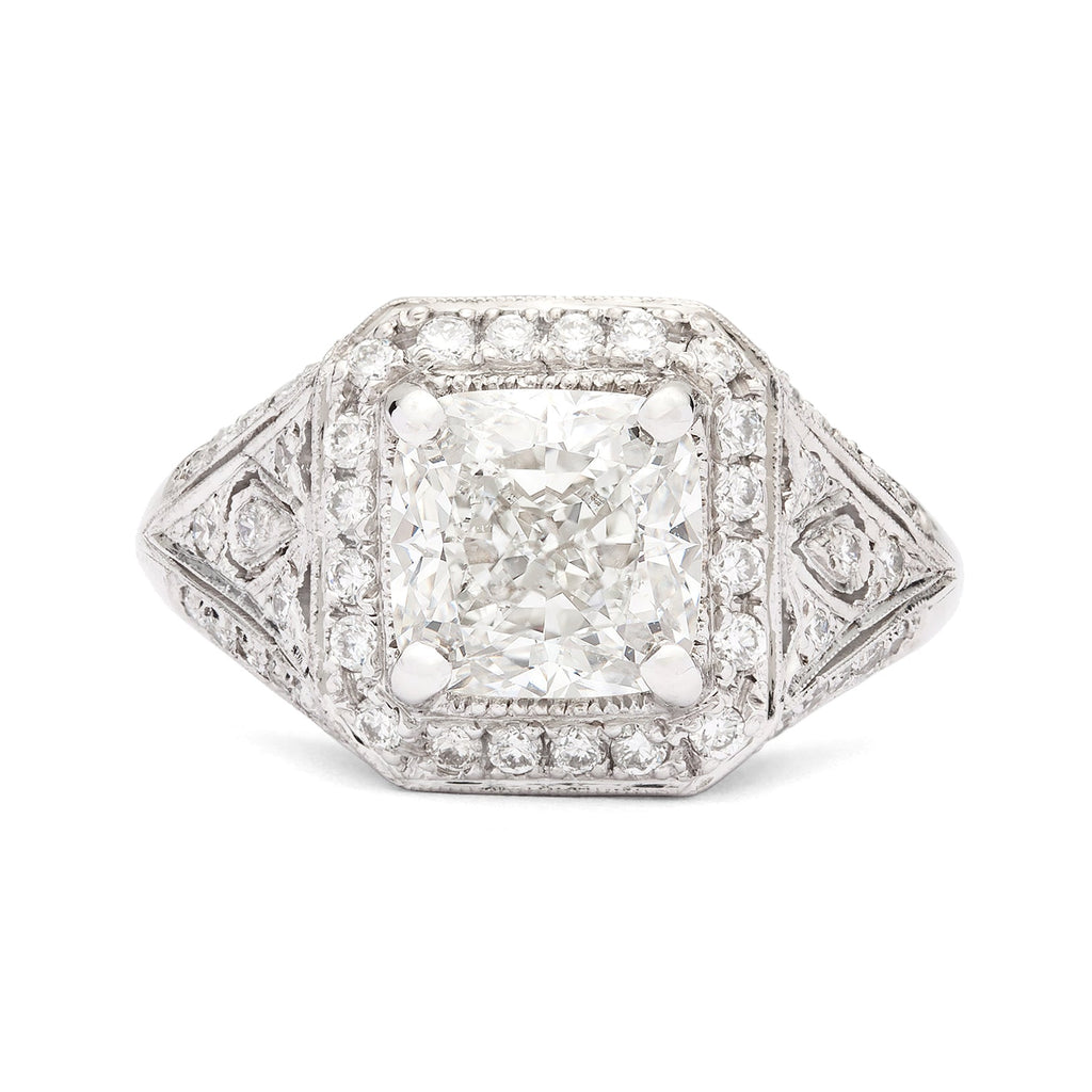 Internally Flawless Cushion Cut 2.85 Carat Gia Diamond Platinum Ring