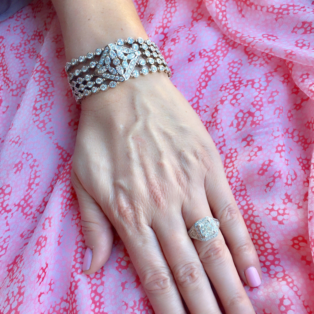 Estate 18.40 ct. tw. Diamond 18Kt Bracelet, circa 1950s