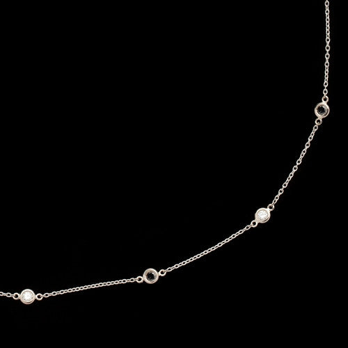Diamonds & Black Diamonds by the Yard Style Necklace