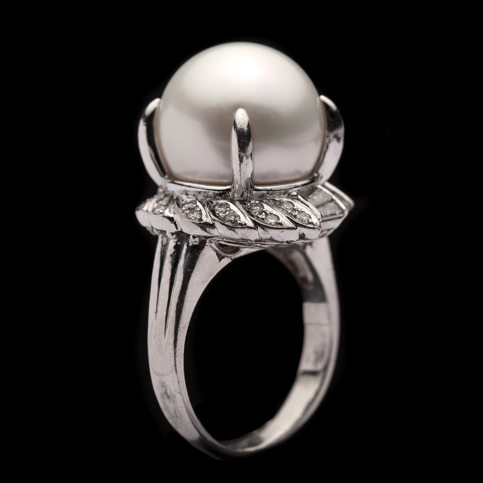 Vintage Pearl Wedding Rings