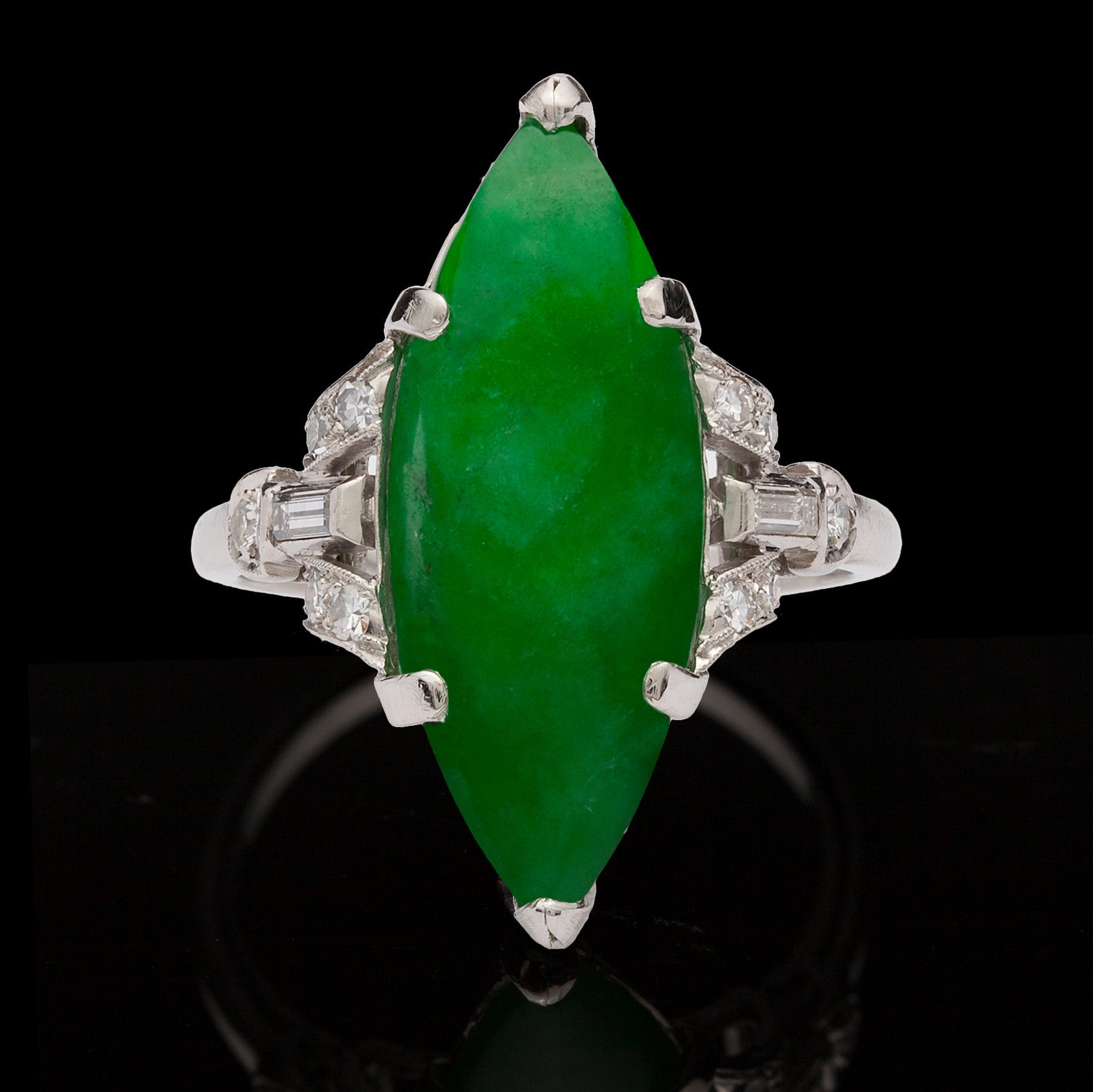 Vintage jade on sale engagement ring