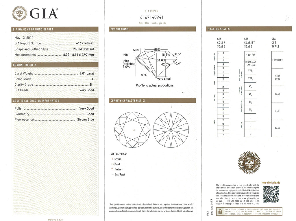 GIA 2.01-ct E/SI1 Round Brilliant Loose Diamond