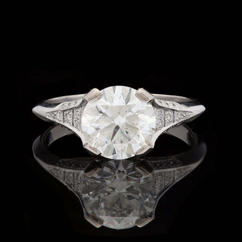 Phenomenal 2.04 carat F/VS1 in Custom French Mounting