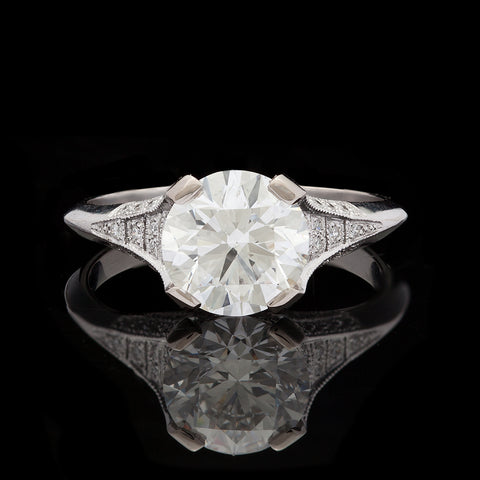 Phenomenal 2.04 carat F/VS1 in Custom French Mounting