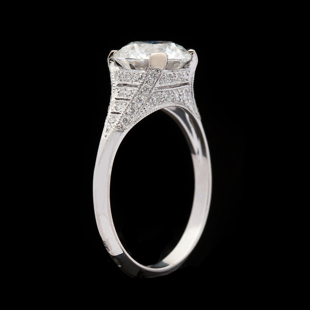 Phenomenal 2.04 carat F/VS1 in Custom French Mounting