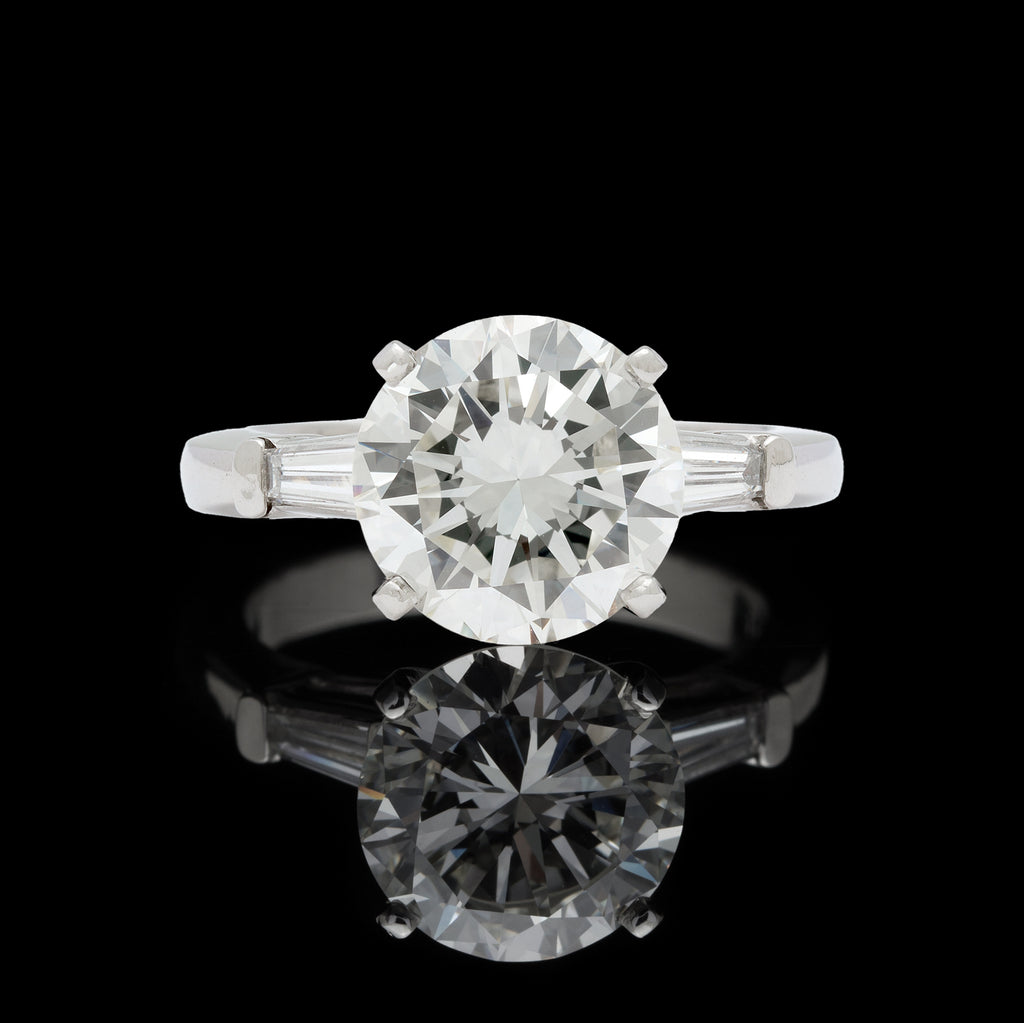GIA 2.97ct Round Brilliant Cut Diamond in Platinum Setting