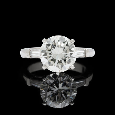 GIA 2.97ct Round Brilliant Cut Diamond in Platinum Setting