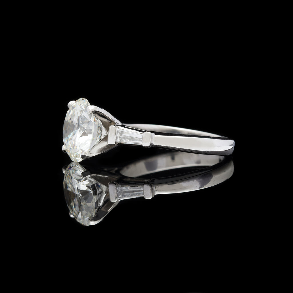GIA 2.97ct Round Brilliant Cut Diamond in Platinum Setting