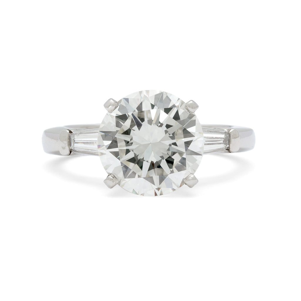 GIA 2.97ct Round Brilliant Cut Diamond in Platinum Setting