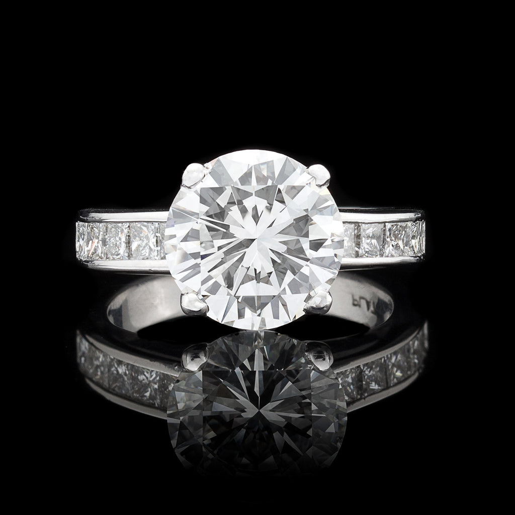 GIA 3.16 carat Round Diamond Engagement Ring