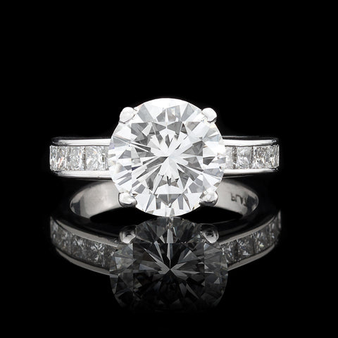 GIA 3.16 carat Round Diamond Engagement Ring