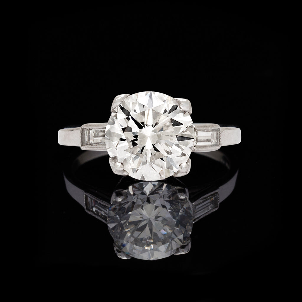 GIA 2.52-ct. F/SI1 Round Brilliant-Cut Diamond Engagement Ring