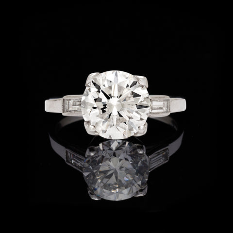 GIA 2.52-ct. F/SI1 Round Brilliant-Cut Diamond Engagement Ring