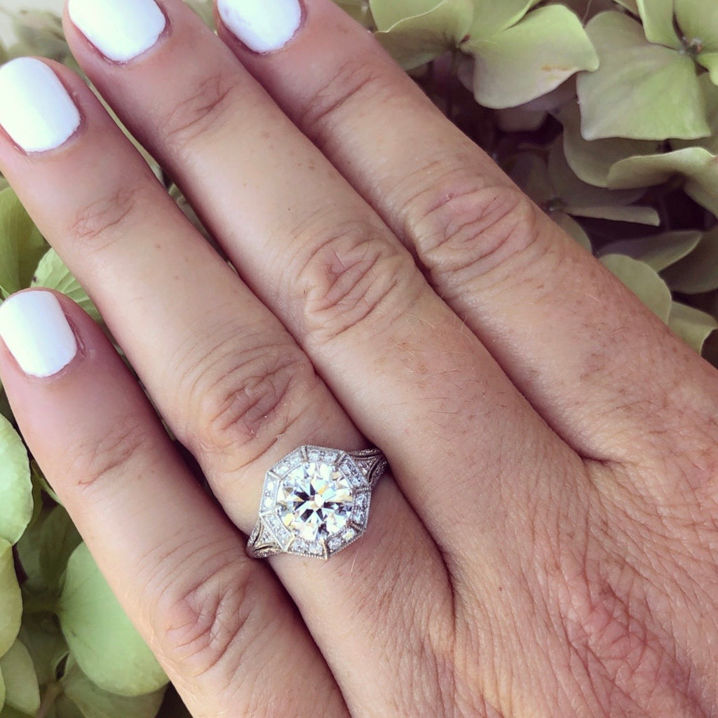 1.69 Carat GIA D/VVS2 Diamond Platinum Ring