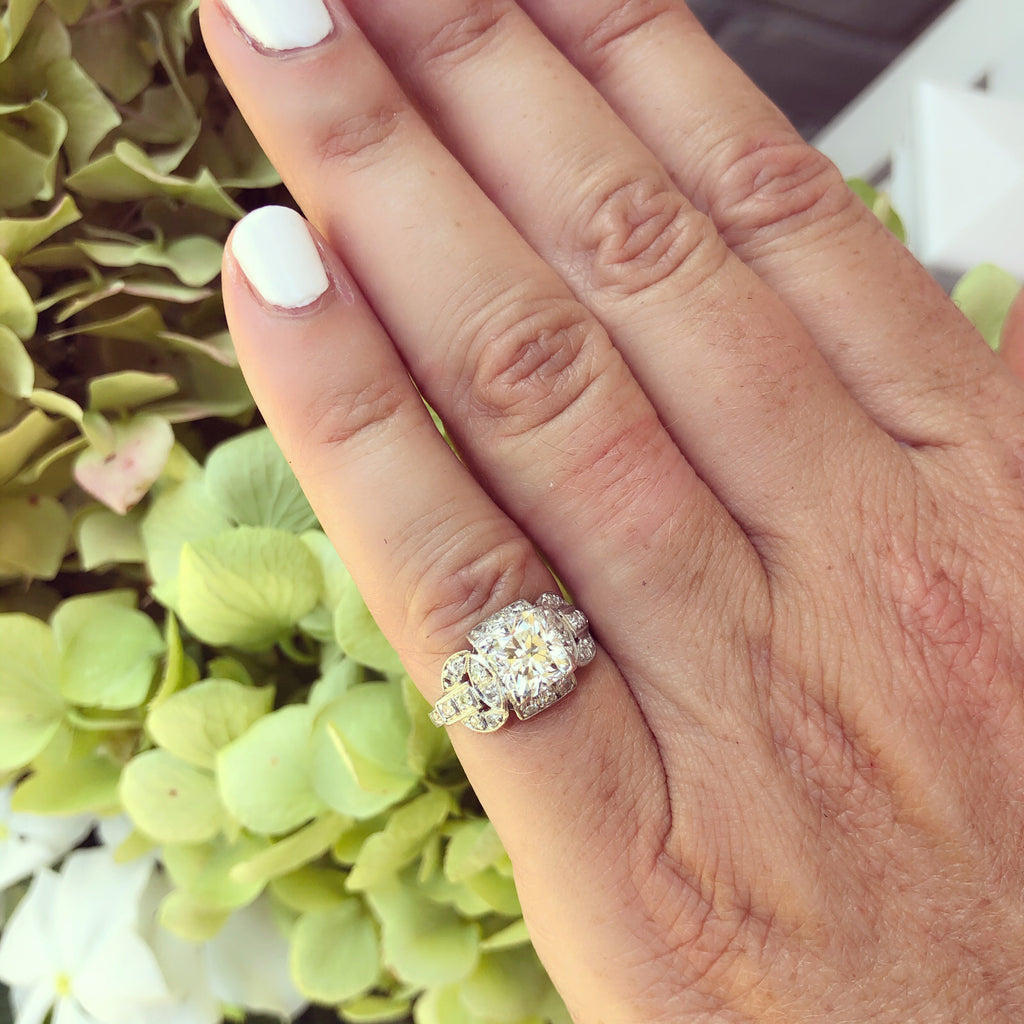 GIA 1.50 Carat Cushion Cut Diamond Platinum Ring