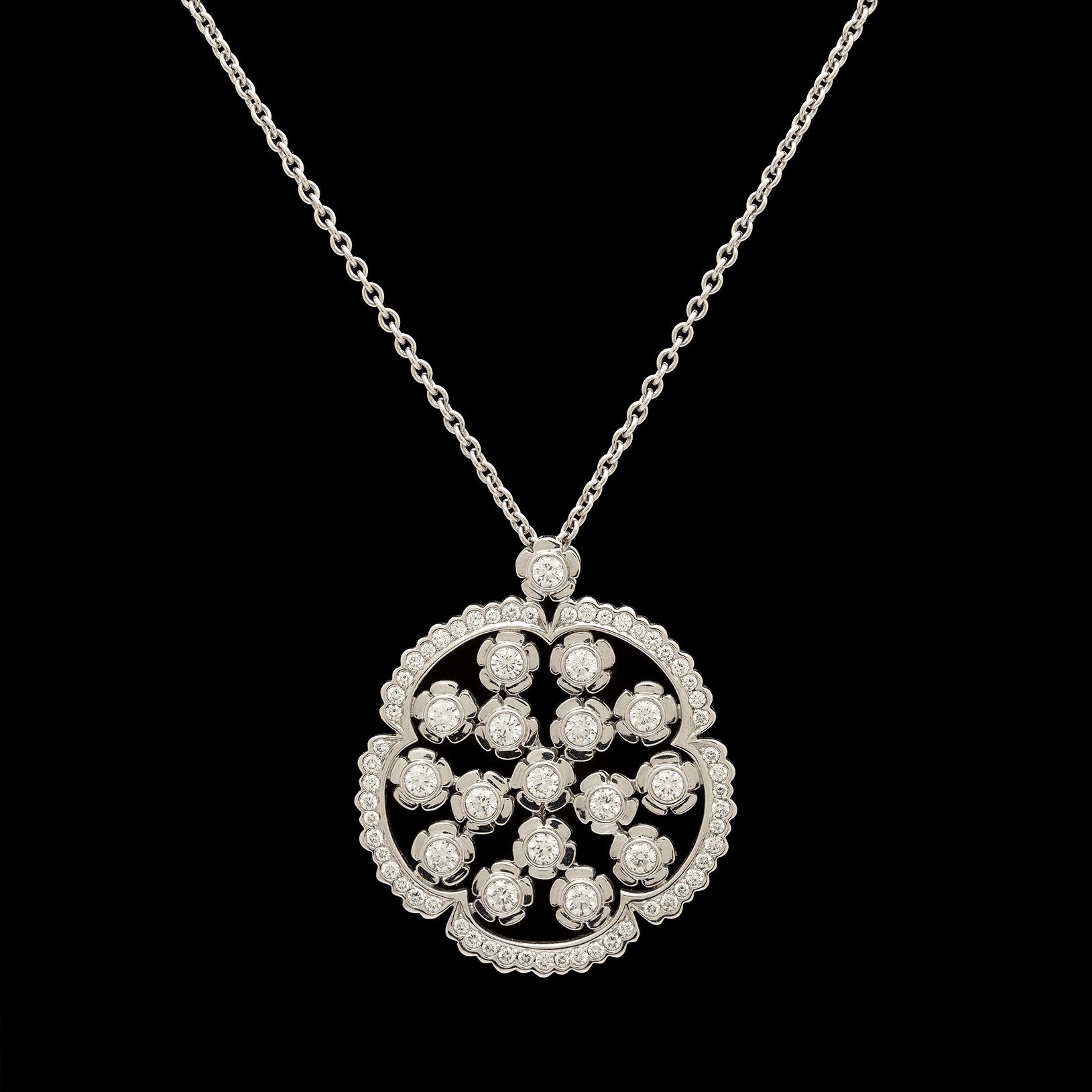 Louis Julian Et Fils Diamond 18Kt White Gold Necklace - 66mint