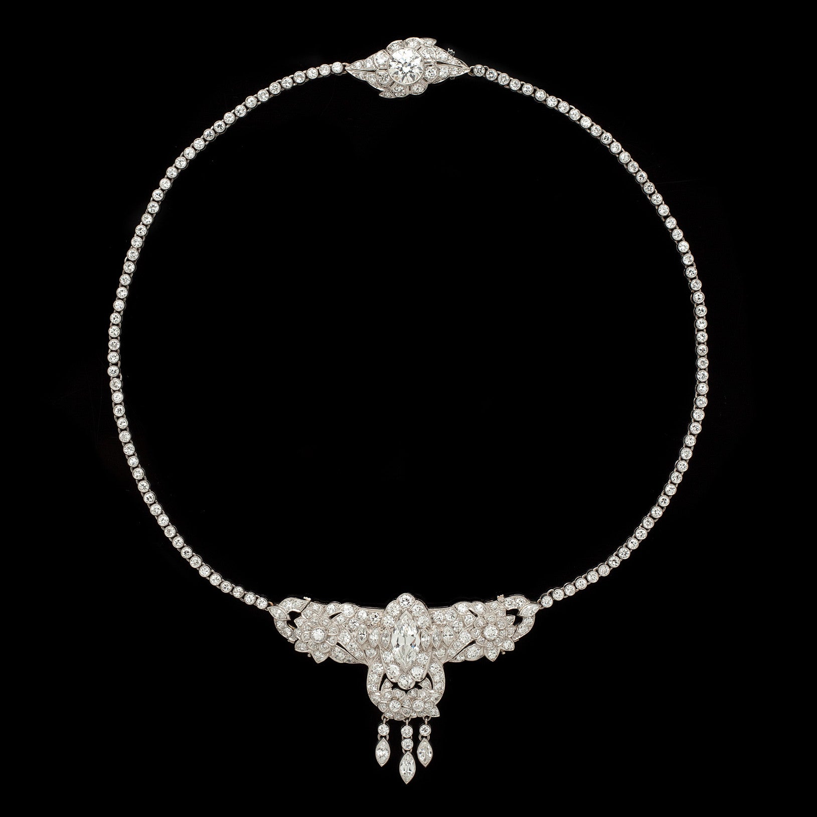 Art Deco Diamond Choker, circa 1920s-1930s 66mint Fine Estate