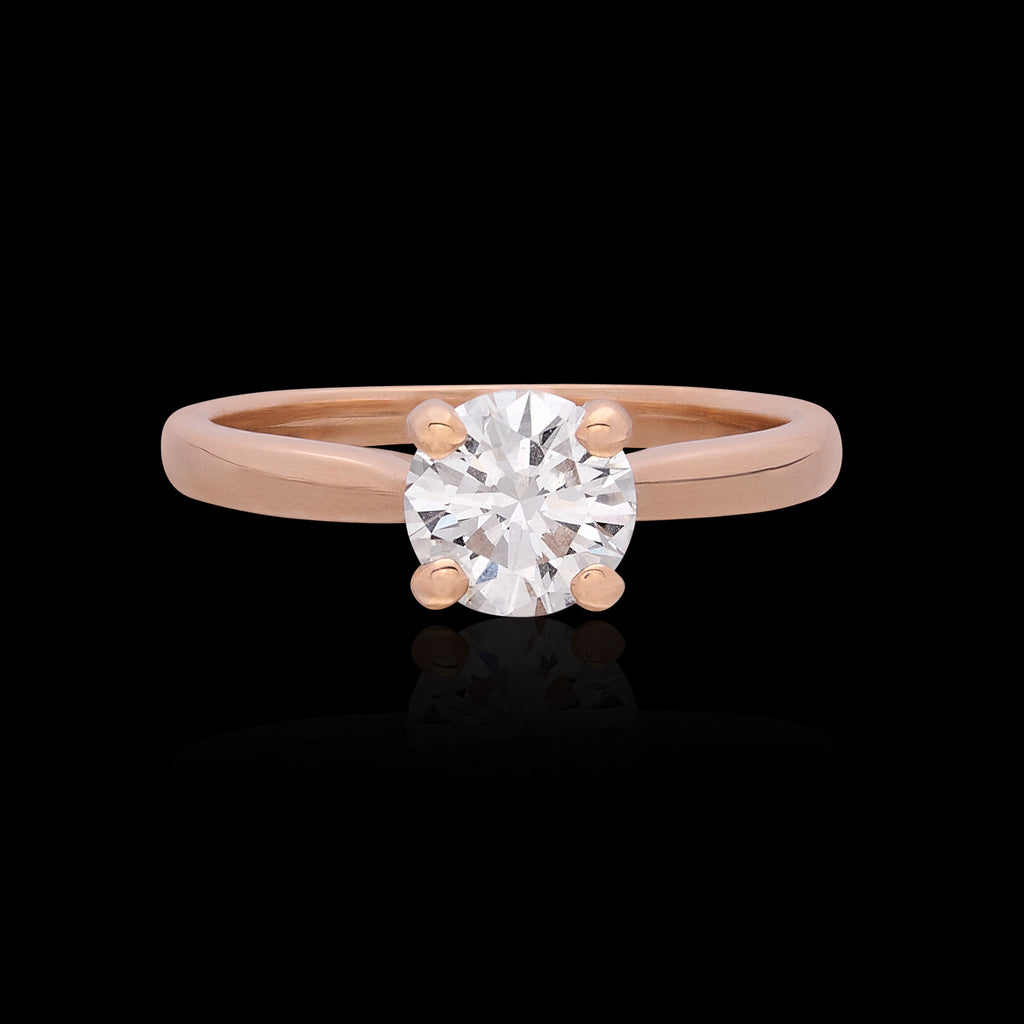 GIA 1.03 Carat F/VS2 Solitaire Rose Gold Ring