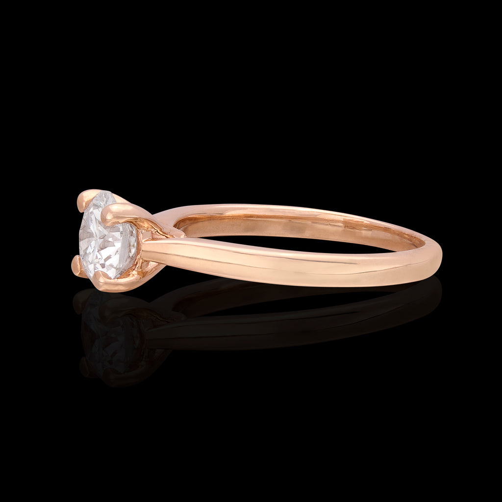 GIA 1.03 Carat F/VS2 Solitaire Rose Gold Ring