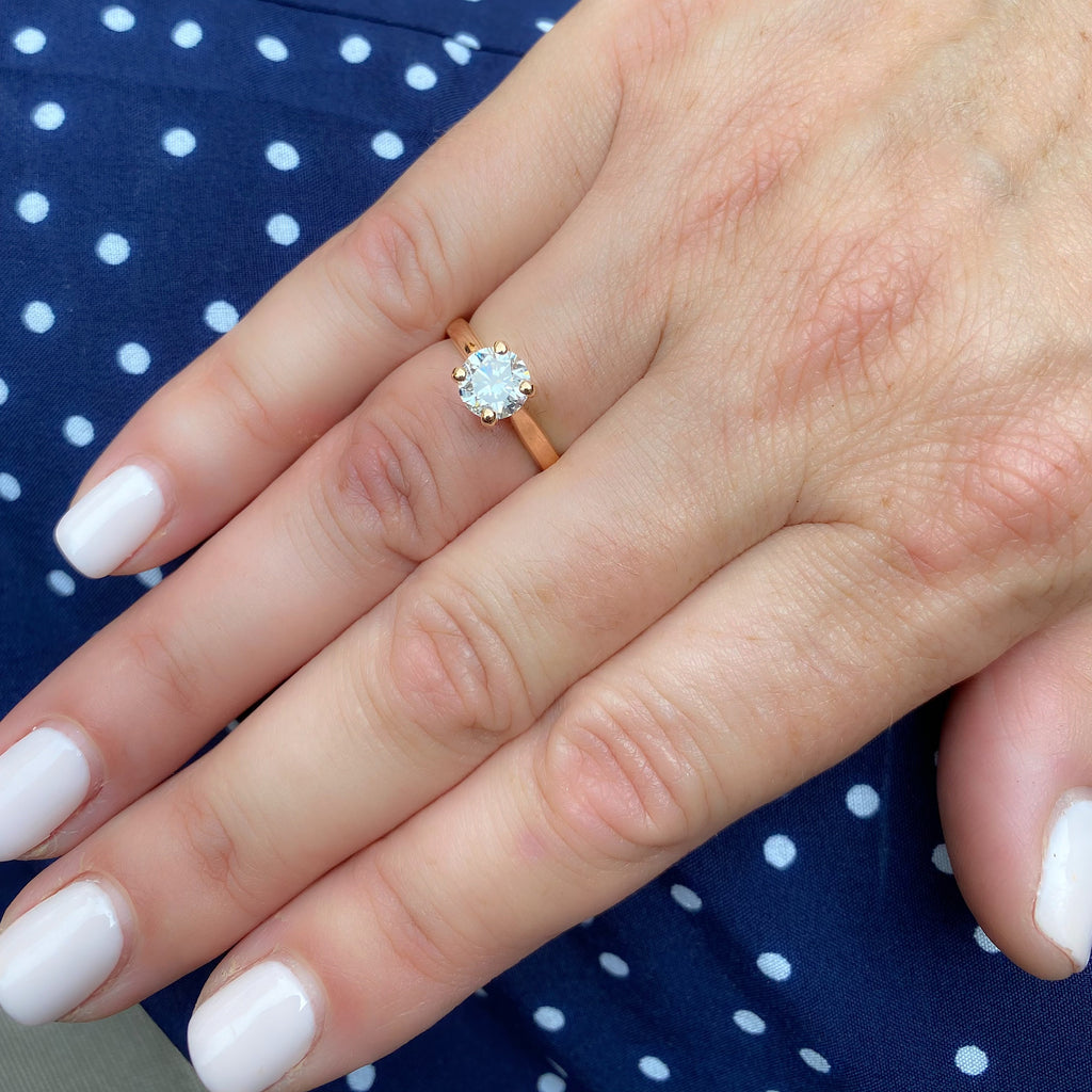 GIA 1.03 Carat F/VS2 Solitaire Rose Gold Ring