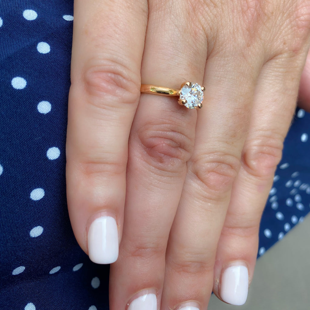 GIA 1.03 Carat F/VS2 Solitaire Rose Gold Ring