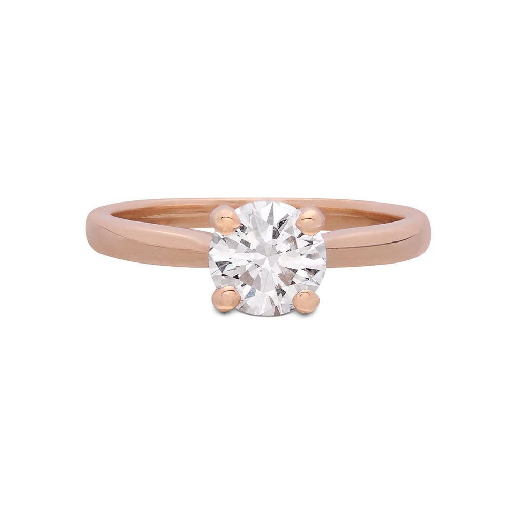 GIA 1.03 Carat F/VS2 Solitaire Rose Gold Ring